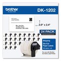 Brother Die-Cut Shipping Labels, 2.4 x 3.9, White, 300/Roll, PK24, 24PK DK120224PK